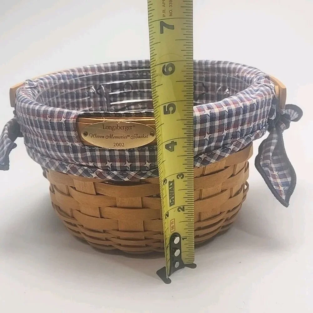 Longaberger Basket Woven Memories Tour Homestead 2002 Plaid Liner Protector Set